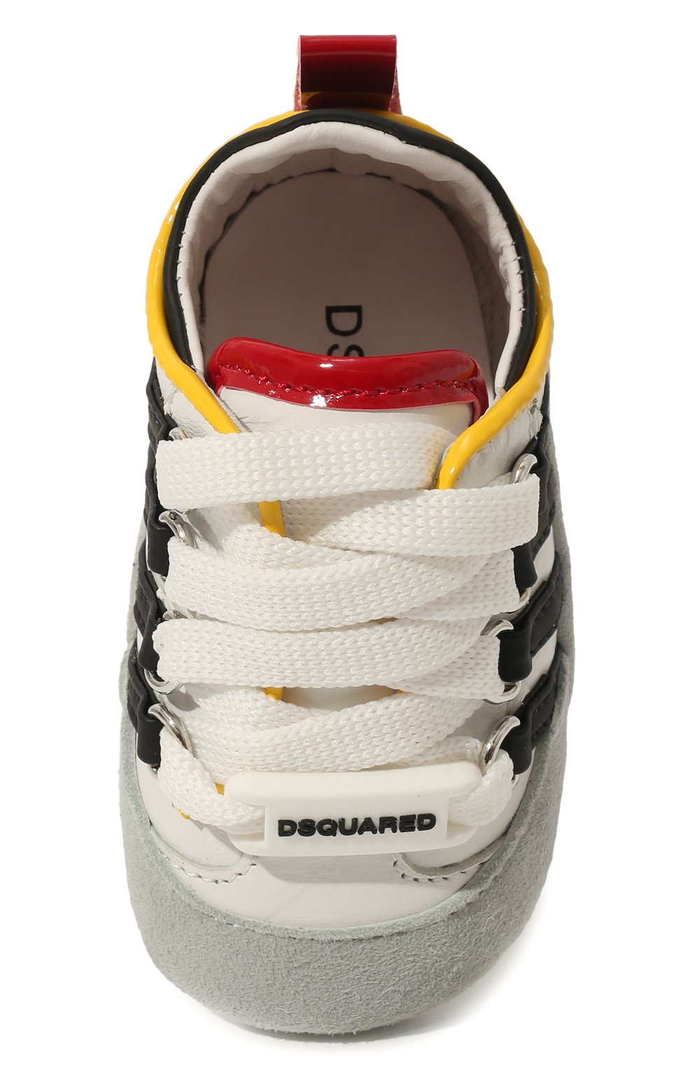 Кожаные пинетки DSQUARED2 белого цвета по цене 17550 руб., арт. 70680 VAR.2/15-16, фото 4 Кожаные пинетки DSQUARED2, арт. 70680 VAR.2/15-16, фото 4