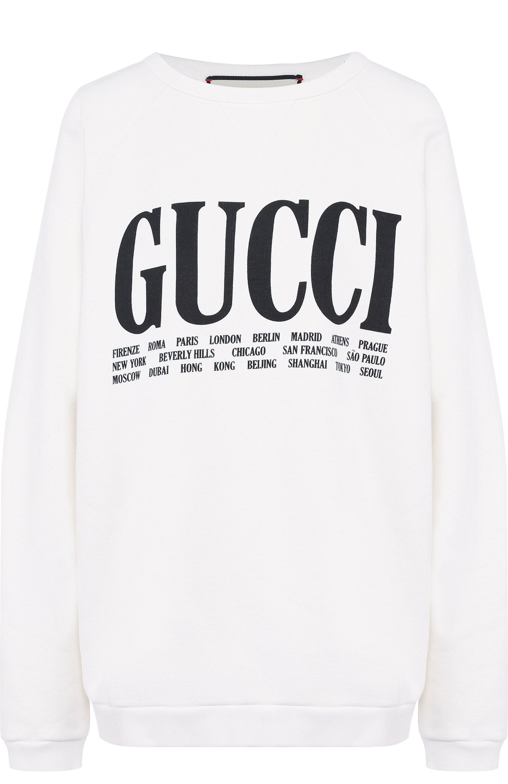 Хлопковый пуловер с круглым вырезом и логотипом бренда GUCCI, арт. 517139/X3M10, фото 1
