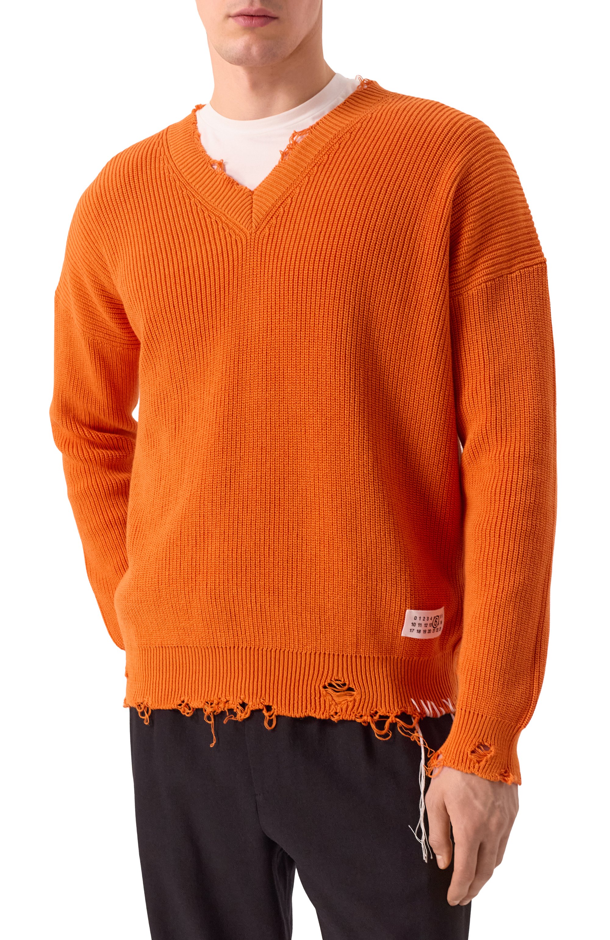 Хлопковый свитер MM6, арт. SH0HN0001/M13089, фото 3