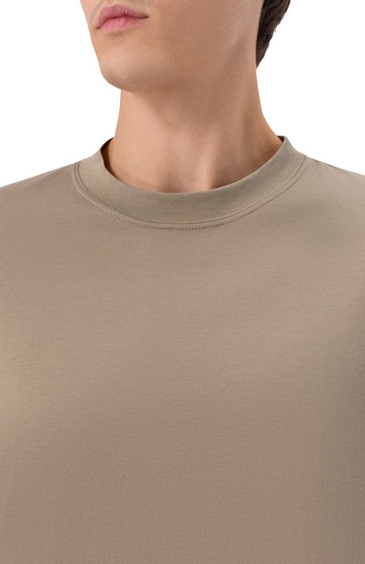 Хлопковая футболка Brunello Cucinelli M0B131308 Хаки  M0B131308 Фото 5