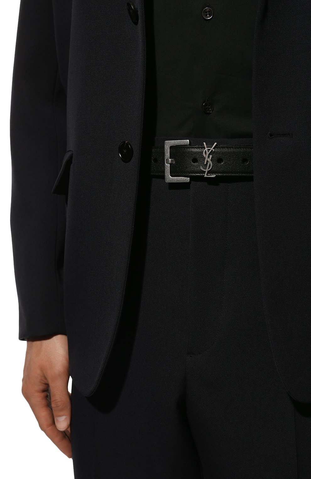 Кожаный ремень SAINT LAURENT черного цвета по цене 65400 руб., арт. 634440/BRM0E, фото 2 Кожаный ремень SAINT LAURENT, арт. 634440/BRM0E, фото 2