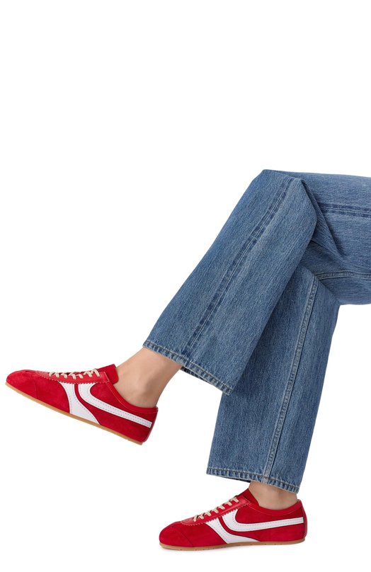 Замшевые кроссовки Dries Van Noten 011722/0126 Красный  011722/0126 Фото 2