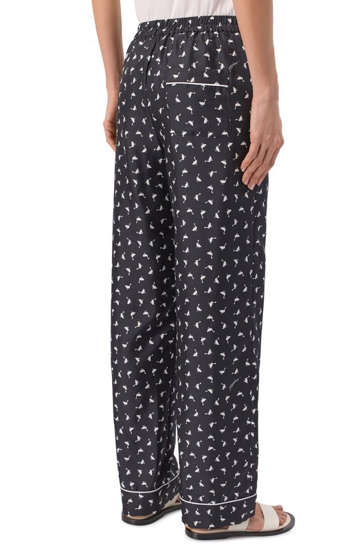 Шелковые брюки Moschino A0341/0562 Чёрно-белый  A0341/0562 Фото 4
