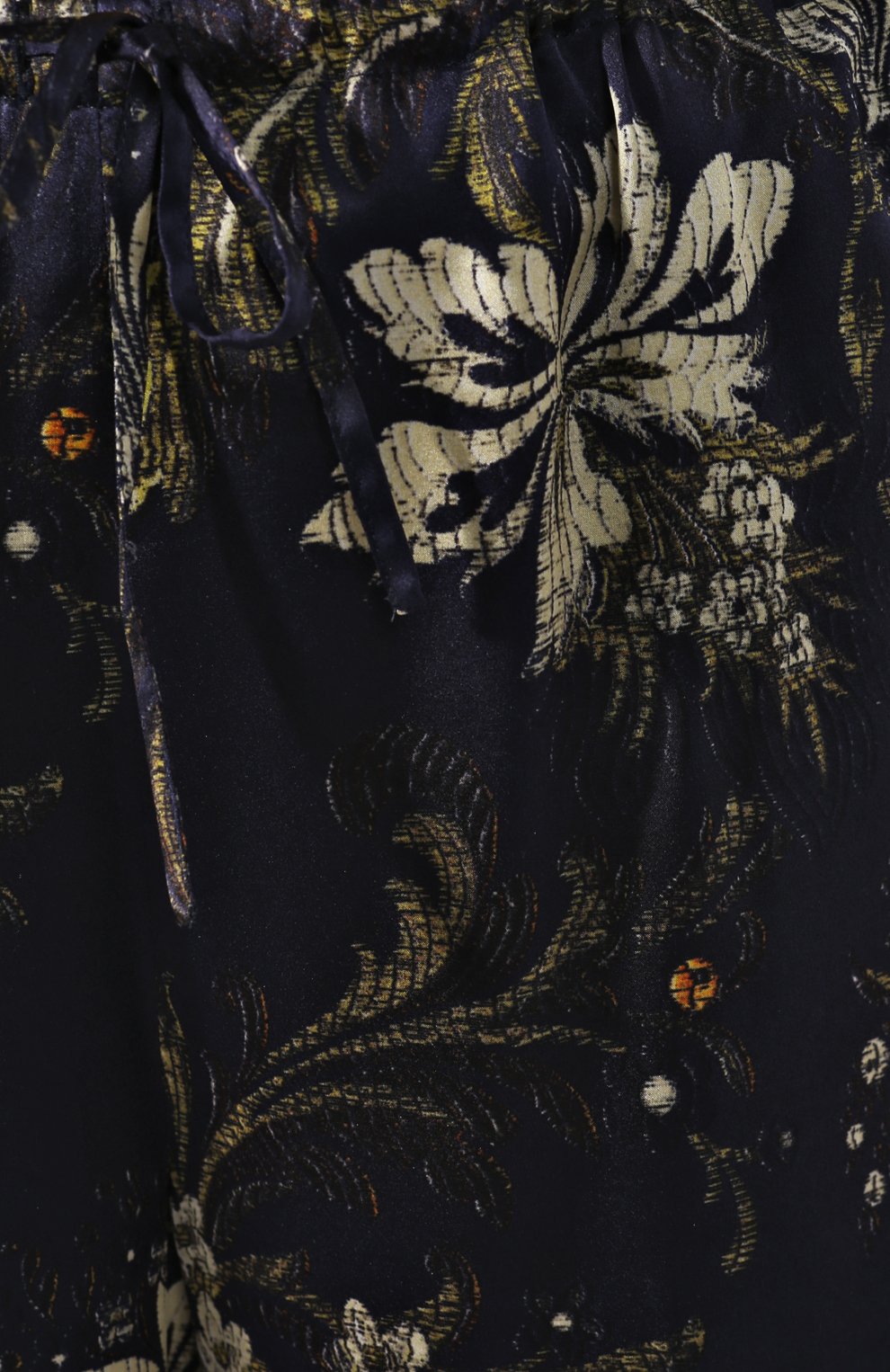 Шелковые брюки DRIES VAN NOTEN темно-синего цвета по цене 68850 руб., арт. 201-10984-9413, фото 5 Шелковые брюки DRIES VAN NOTEN, арт. 201-10984-9413, фото 5