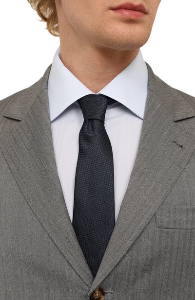 Шелковый галстук CANALI темно-синего цвета по цене 15950 руб., арт. 18/HJ03805, фото 2 Шелковый галстук CANALI, арт. 18/HJ03805, фото 2