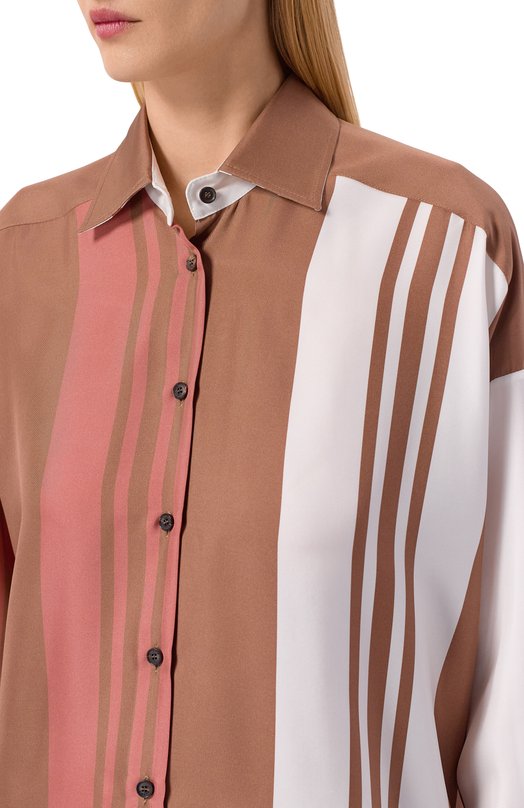 Шелковая рубашка Kiton D51402K0999G08 Коричневый  D51402K0999G08 Фото 5