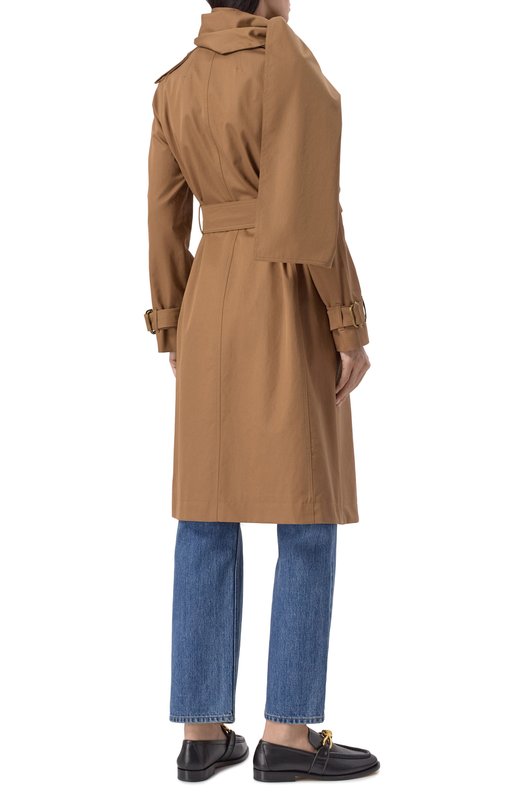 Хлопковый тренч Burberry 8106350 Коричневый  8106350 Фото 4