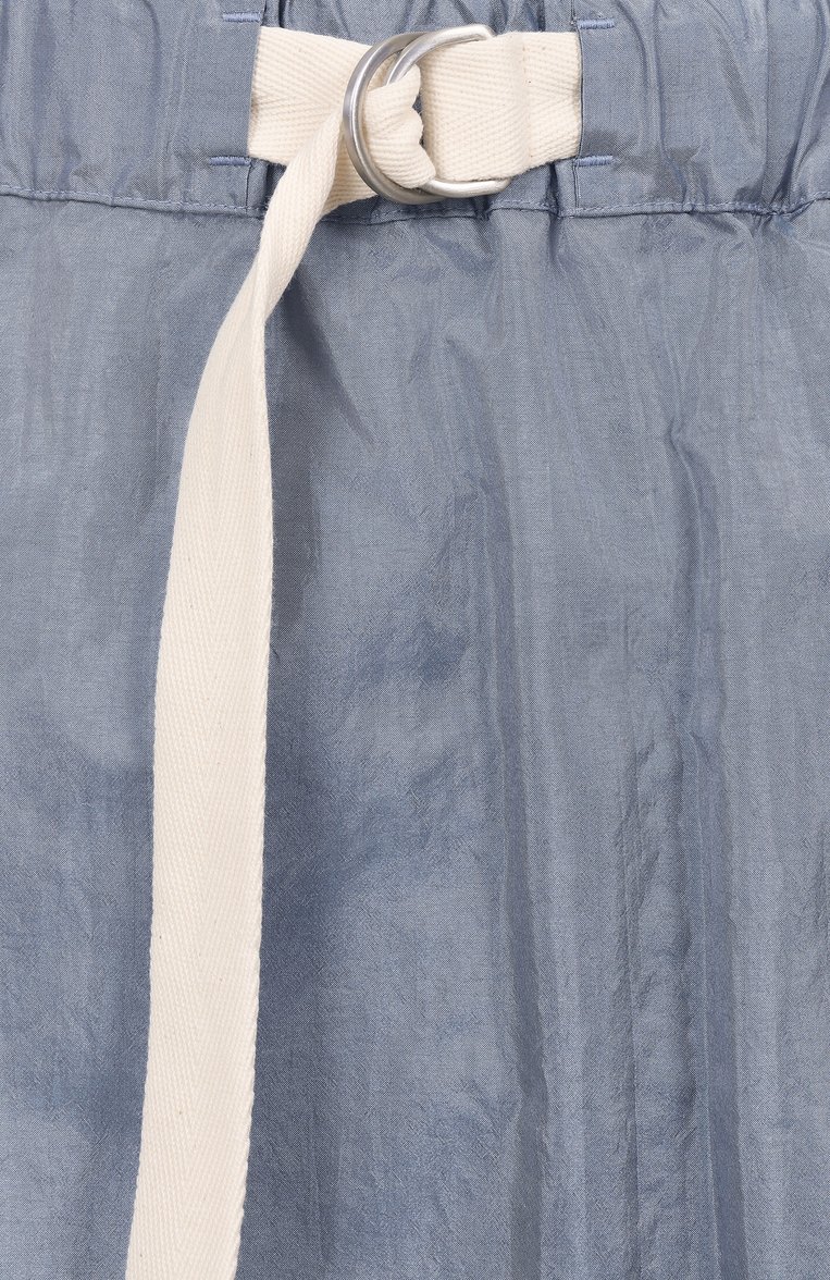 Женская юбка JIL SANDER голубого цвета, арт. J40MA0169-J70003 | Фото 6 (Длина Ж (юбки, платья, шорты): До колена; Материал внешний: Шелк, Синтетический материал; Стили: Кэжуэл; Кросс-КТ: костюм)