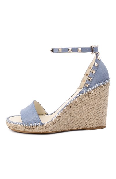 Кожаные босоножки rockstud double VALENTINO голубого цвета по цене 58650 руб., арт. VW2S0090/VT0, фото 3 Кожаные босоножки rockstud double VALENTINO, арт. VW2S0090/VT0, фото 3