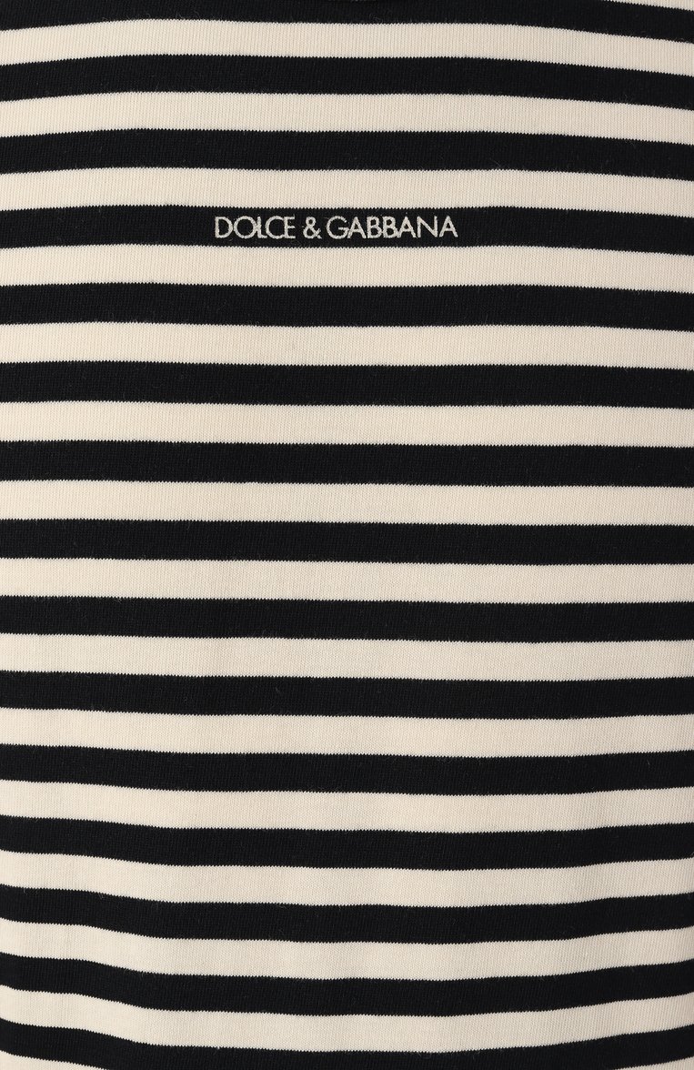 Мужская хлопковая футболка DOLCE & GABBANA черно-белого цвета, арт. G8RG6T/G7K3P | Фото 6 (Драгоценные камни: Проставлено; Материал сплава: Проставлено; Материал внешний: Хлопок; Рукава: Короткие; Стили: Кэжуэл; Принт: С принтом; Длина (для топов): Стандартные; Мужское Кросс-КТ: Футболка-одежда; Кросс-КТ: Джерси)