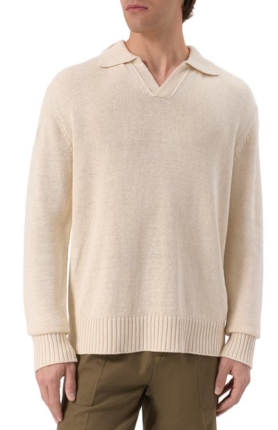 Поло из шелка и льна MVST кремового цвета по цене 83450 руб., арт. 25E/X1P/0/A013/7660, фото 3 Поло из шелка и льна MVST, арт. 25E/X1P/0/A013/7660, фото 3