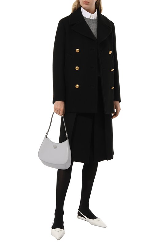 Шерстяное полупальто Prada P693MG-1UNU-F0002-212 Чёрный  P693MG-1UNU-F0002-212 Фото 2