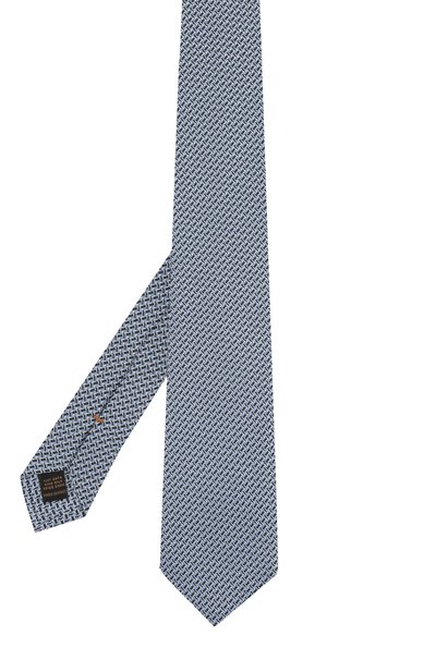Шелковый галстук с узором ZEGNA голубого цвета по цене 25750 руб., арт. Z9F111PC, фото 2 Шелковый галстук с узором ZEGNA, арт. Z9F111PC, фото 2