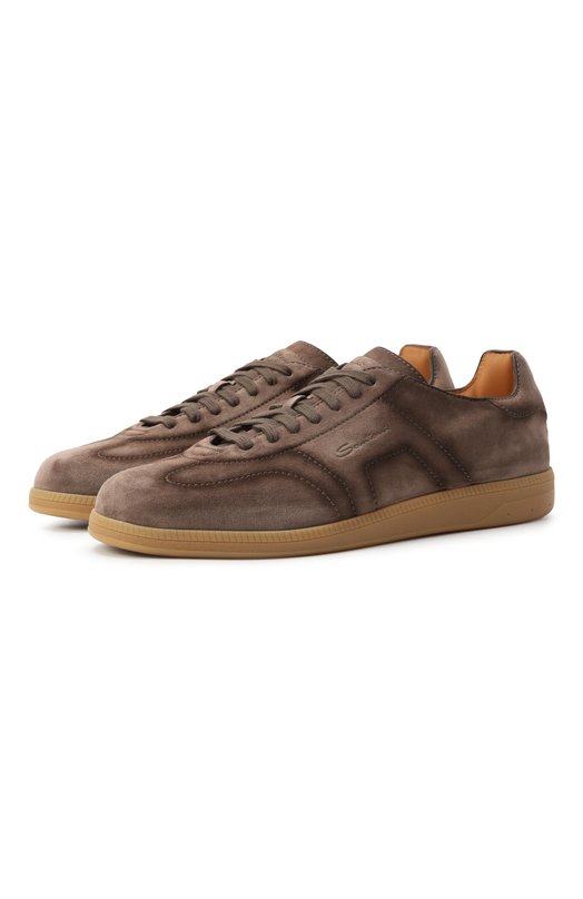 Замшевые кеды DBS-Olympic Santoni MBPG22072FARKSE2 Коричневый MBPG22072FARKSE2