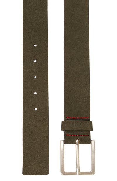 Замшевый ремень HUGO хаки цвета по цене 10500 руб., арт. 50512843, фото 3 Замшевый ремень HUGO, арт. 50512843, фото 3