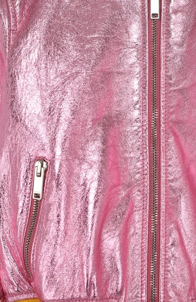 Куртка-бомбер из металлизированной кожи GUCCI розового цвета по цене 158000 руб., арт. 477953/XG449, фото 3 Куртка-бомбер из металлизированной кожи GUCCI, арт. 477953/XG449, фото 3