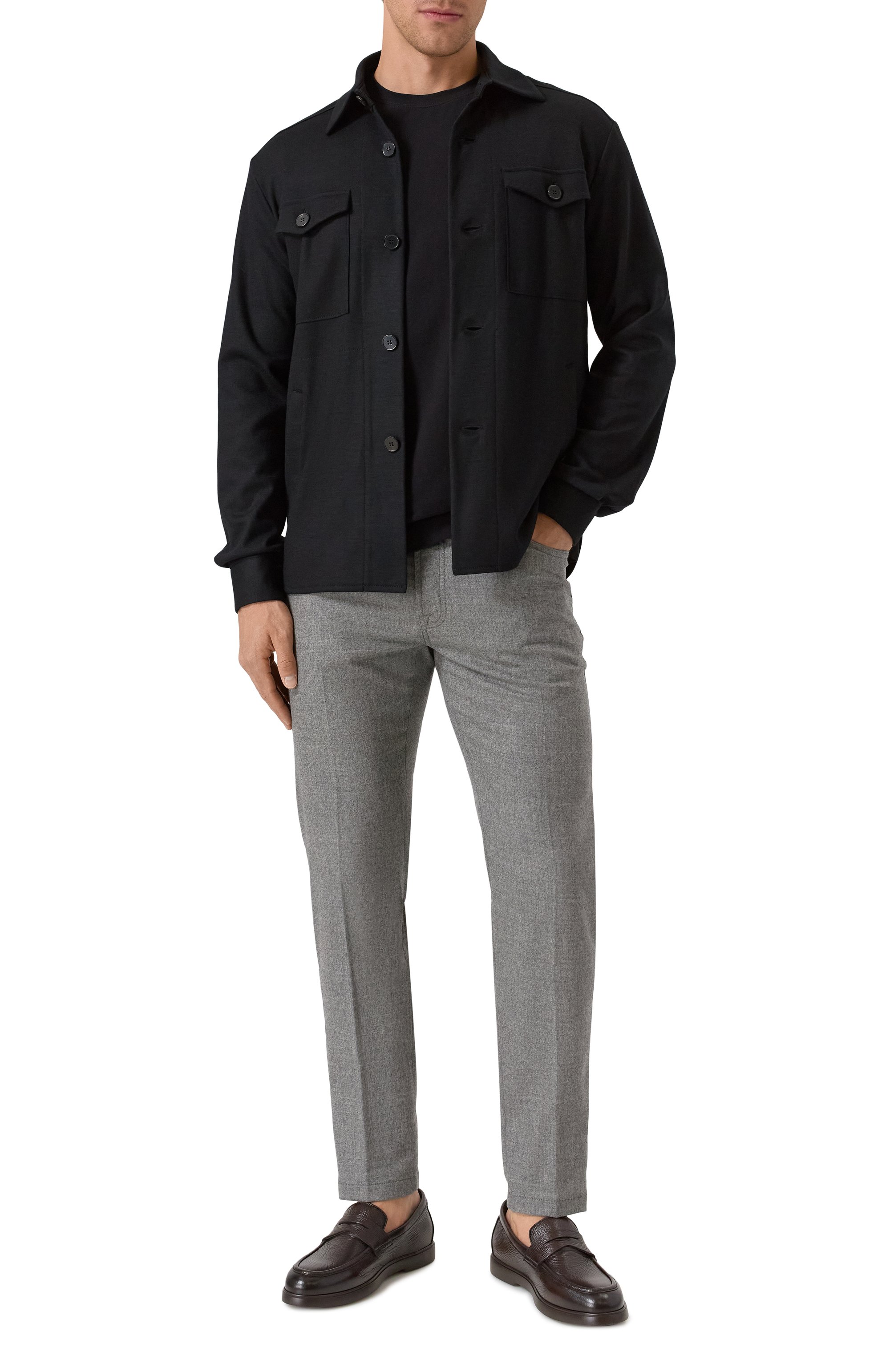 Шерстяная куртка-рубашка HARRIS WHARF LONDON черного цвета по цене 76750 руб., арт. C9320MYM, фото 2 Шерстяная куртка-рубашка HARRIS WHARF LONDON, арт. C9320MYM, фото 2