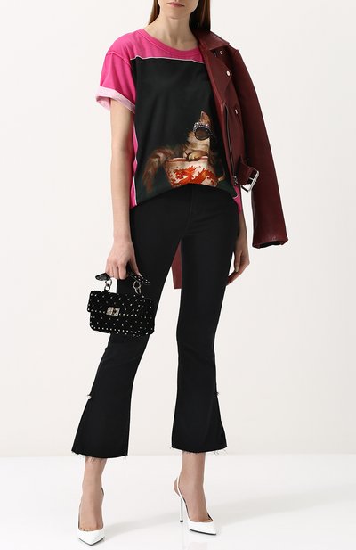 Хлопковая футболка свободного кроя с принтом GUCCI, арт. 492347/X3L94, фото 2