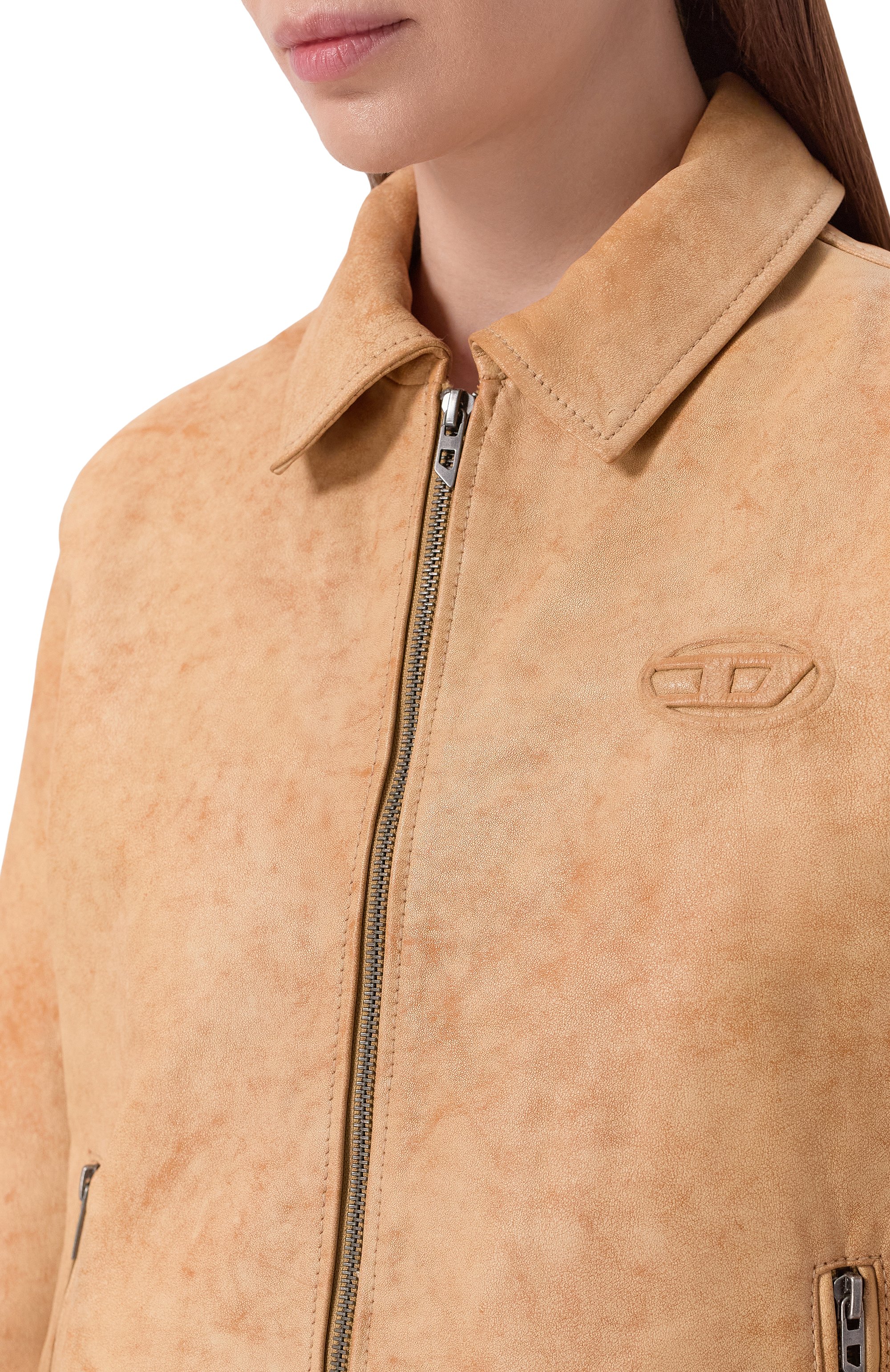 Кожаная куртка DIESEL бежевого цвета по цене 104500 руб., арт. A21895/0AJFV, фото 5 Кожаная куртка DIESEL, арт. A21895/0AJFV, фото 5