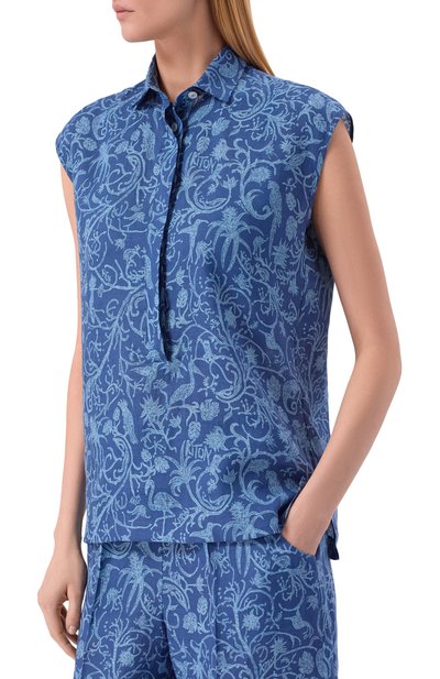 Льняной топ KITON, арт. D48410H09717, фото 3