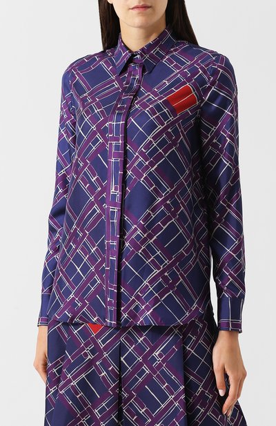 Шелковая блуза с принтом BOTTEGA VENETA, арт. 521927/VERH0, фото 3