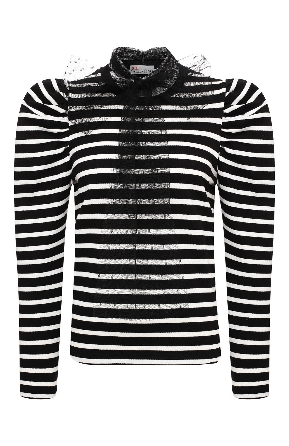 Хлопковый пуловер REDVALENTINO черного цвета по цене 34200 руб., арт. UR3MG06M/5C1, фото 1 Хлопковый пуловер REDVALENTINO, арт. UR3MG06M/5C1, фото 1