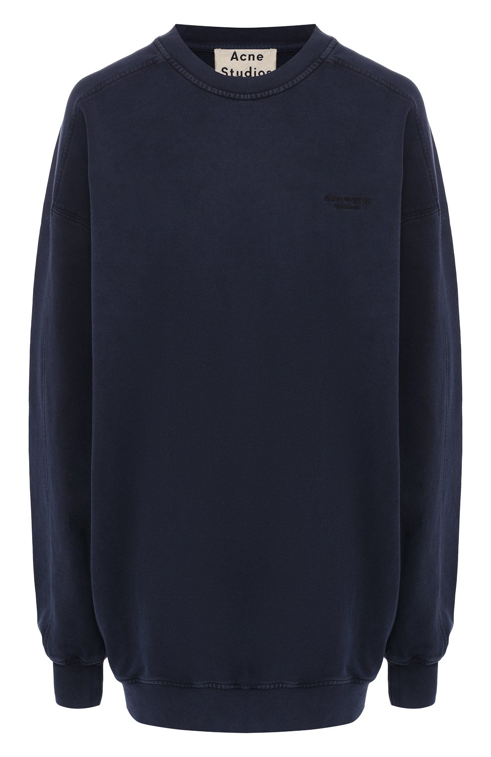 Хлопковый свитшот ACNE STUDIOS темно-синего цвета по цене 17450 руб., арт. AI0007, фото 1 Хлопковый свитшот ACNE STUDIOS, арт. AI0007, фото 1