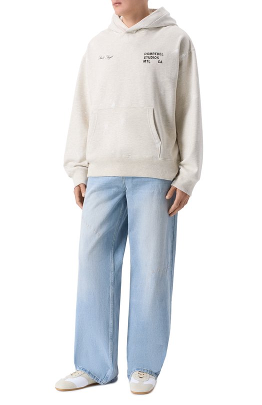 Хлопковое худи DOMREBEL M STAFF/PULL0VER H00DIE Кремовый  M STAFF/PULL0VER H00DIE Фото 2