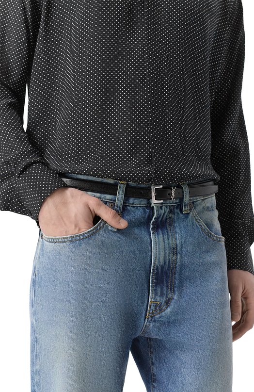 Кожаный ремень Saint Laurent 612616/AAC8A Чёрный  612616/AAC8A Фото 2