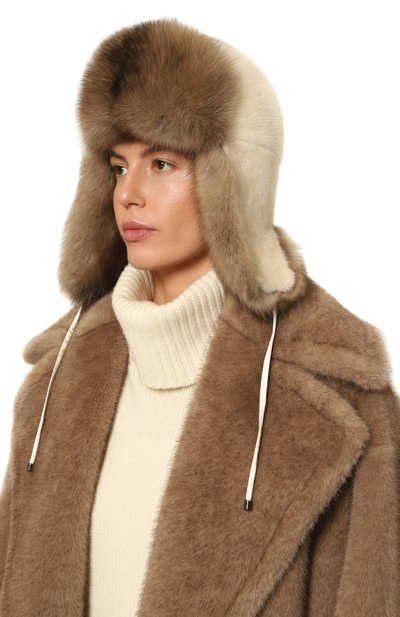 Женская меховая шапка-ушанка из норки и соболя VICTORIA KUSENKOVA, арт. 092003696093