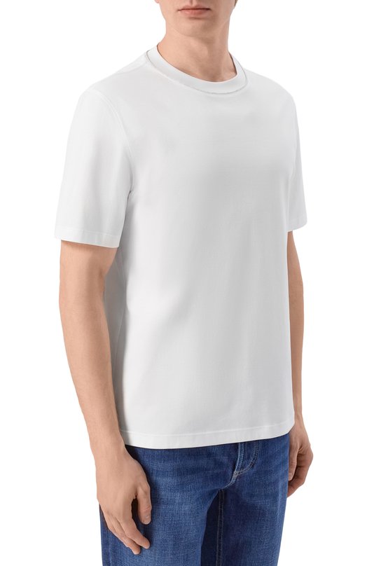 Хлопковая футболка Brunello Cucinelli M0B131356P Белый  M0B131356P Фото 3