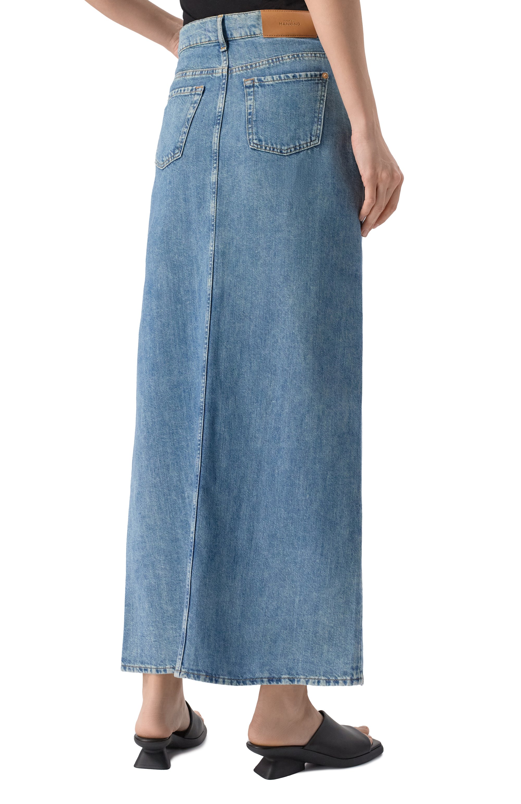 Джинсовая юбка 7 FOR ALL MANKIND голубого цвета по цене 29950 руб., арт. 7U028U03AIA, фото 4 Джинсовая юбка 7 FOR ALL MANKIND, арт. 7U028U03AIA, фото 4