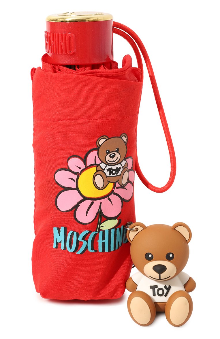 Женский складной зонт MOSCHINO красного цвета, арт. 8252-SUPERMINI | Фото 4 (Материал: Синтетический материал, Металл, Текстиль; Нос: Не проставлено; Материал сплава: Проставлено)