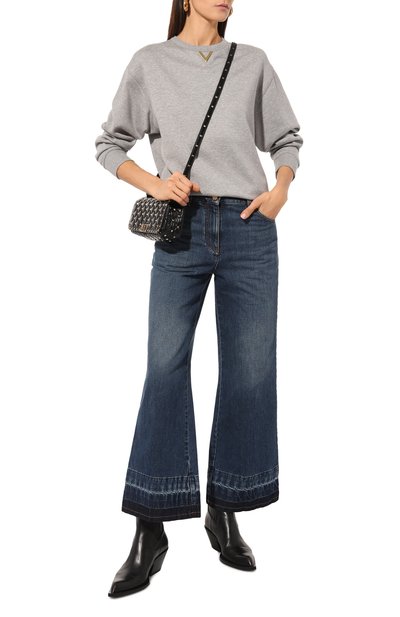 Хлопковый свитшот VALENTINO серого цвета по цене 134500 руб., арт. 5B3MF23F8PU, фото 2 Хлопковый свитшот VALENTINO, арт. 5B3MF23F8PU, фото 2