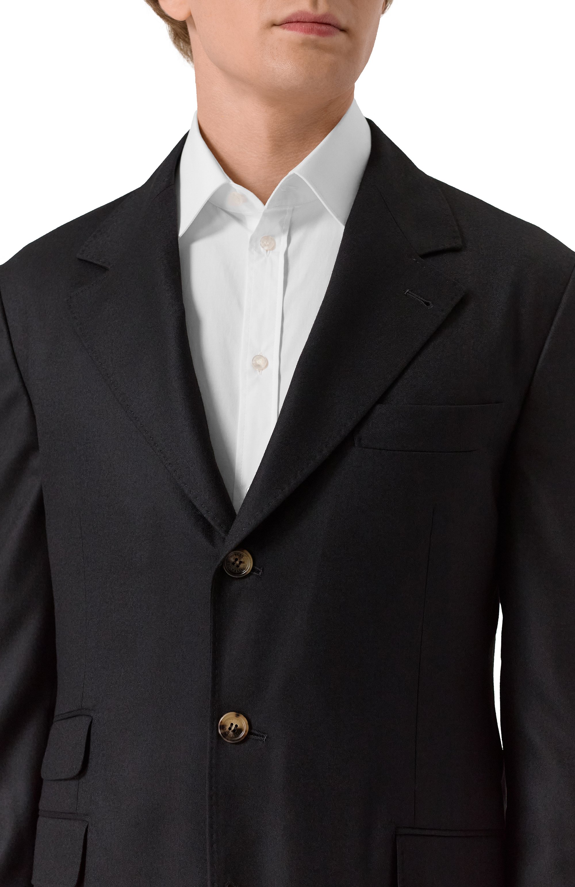 Шерстяной костюм BRUNELLO CUCINELLI черного цвета по цене 492500 руб., арт. ME226LDWH, фото 8 Шерстяной костюм BRUNELLO CUCINELLI, арт. ME226LDWH, фото 8