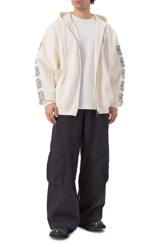 Хлопковая толстовка VETEMENTS ME76ZU167V/1302 M0LLET0N Кремовый  ME76ZU167V/1302 M0LLET0N Фото 2