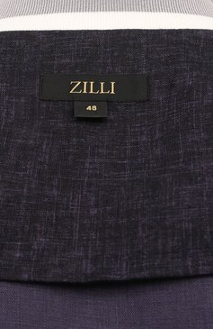 Мужской льняной бомбер ZILLI темно-синего цвета, арт. B0M01BM0800VZL0T1 | Фото 6 (Драгоценные камни: Проставлено; Материал сплава: Проставлено; Материал внешний: Лен; Длина (верхняя одежда): Короткие; Рукава: Длинные; Принт: Без принта; Кросс-КТ: бомбер; Стили: Кэжуэл)