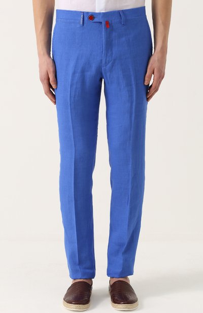 Льняные брюки прямого кроя KITON, арт. UFPP791/H05951, фото 3