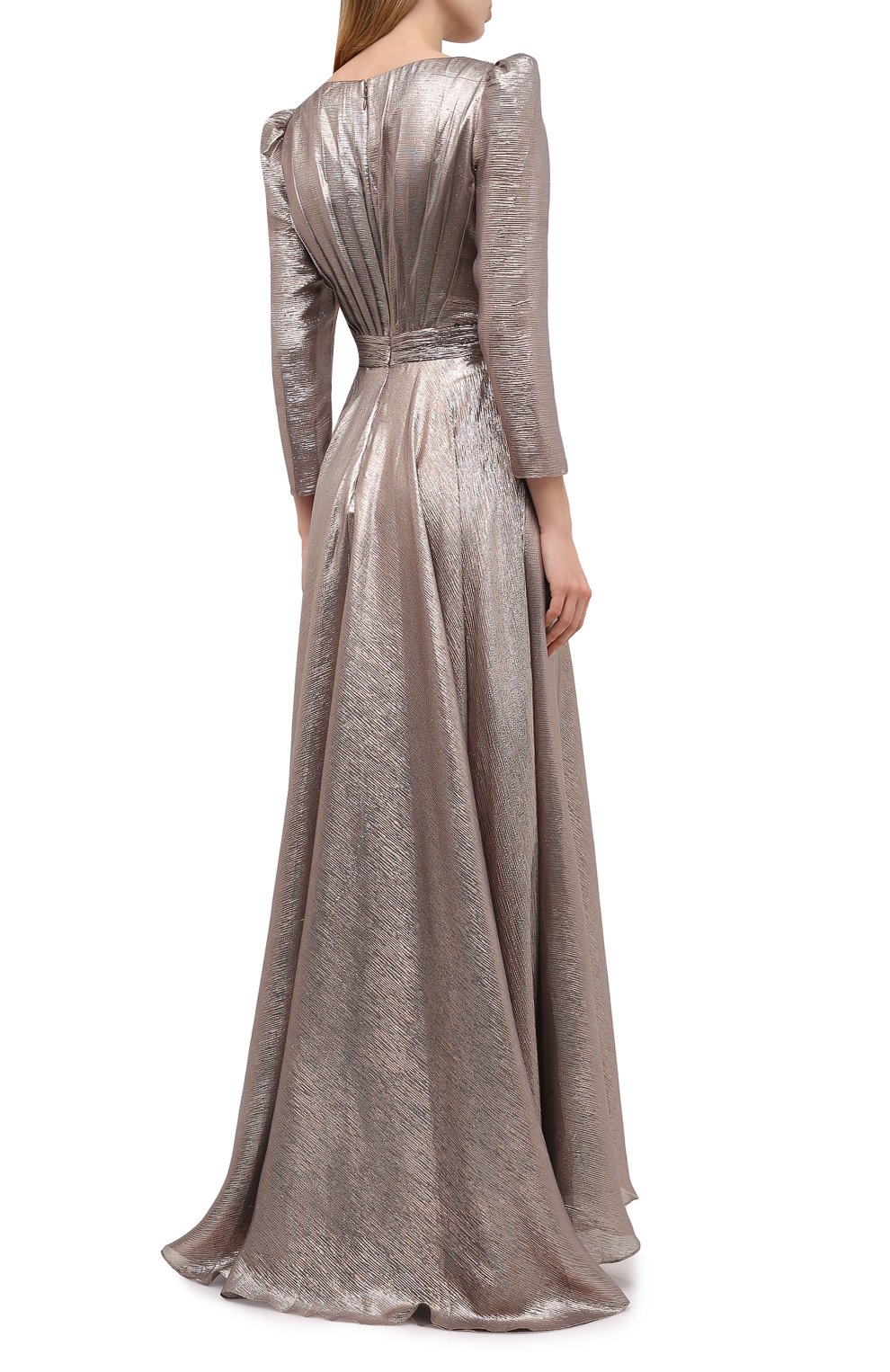 Шелковое платье ZUHAIR MURAD золотого цвета по цене 446500 руб., арт. DRP20012/CHLU003, фото 4 Шелковое платье ZUHAIR MURAD, арт. DRP20012/CHLU003, фото 4