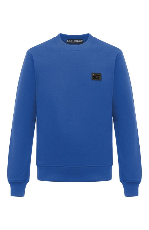 Хлопковый свитшот Dolce & Gabbana G9ABJT/G7F2G Синий G9ABJT/G7F2G
