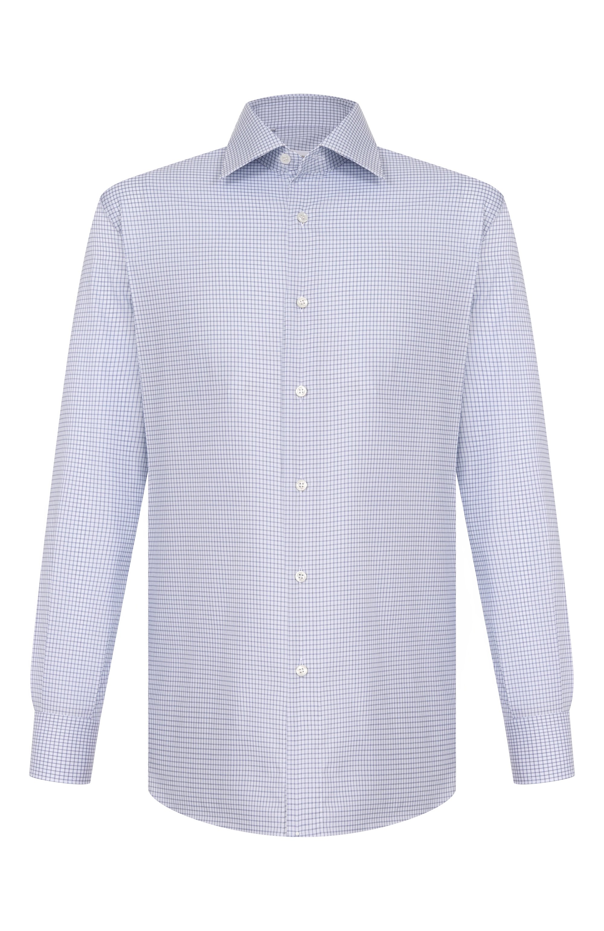 Хлопковая сорочка BRIONI синего цвета по цене 67400 руб., арт. RCB40M/P104N, фото 1 Хлопковая сорочка BRIONI, арт. RCB40M/P104N, фото 1