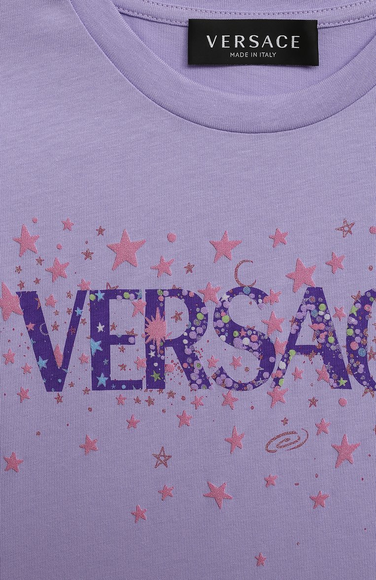 Хлопковая футболка VERSACE, арт. 1000052/1A07217/4A-6A, фото 3