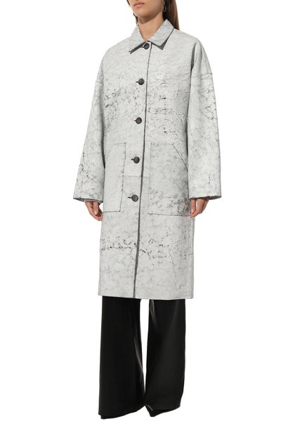 Кожаное пальто RED SEPTEMBER белого цвета по цене 155000 руб., арт. 324.01.57.03, фото 3 Кожаное пальто RED SEPTEMBER, арт. 324.01.57.03, фото 3