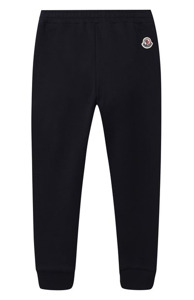 Хлопковые джоггеры MONCLER темно-синего цвета по цене 27050 руб., арт. F2-954-8H727-20-809B3/12-14A, фото 2 Хлопковые джоггеры MONCLER, арт. F2-954-8H727-20-809B3/12-14A, фото 2