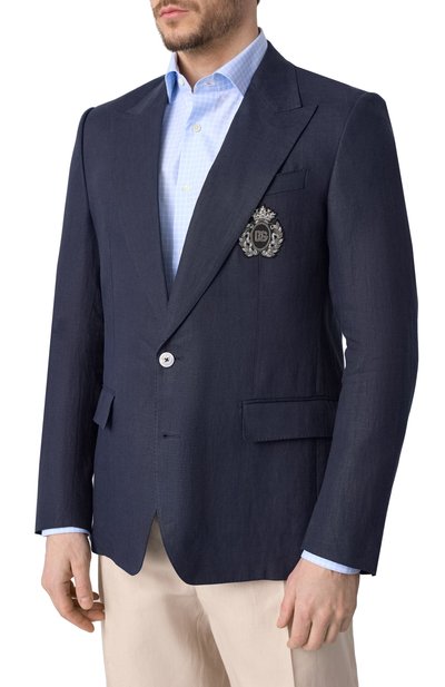 Льняной пиджак DOLCE & GABBANA, арт. G2QS6Z/FU4K6, фото 4