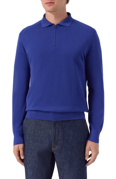 Кашемировое поло STEFANO RICCI синего цвета по цене 334500 руб., арт. W505022P30/W25301, фото 3 Кашемировое поло STEFANO RICCI, арт. W505022P30/W25301, фото 3