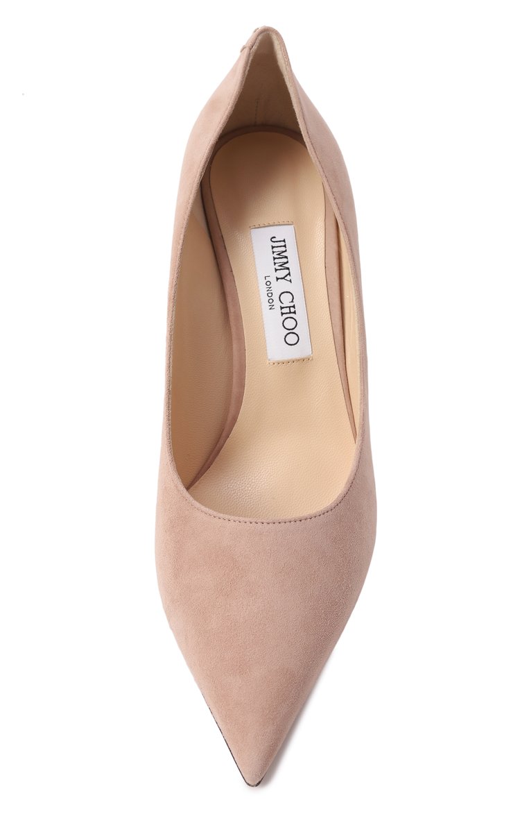 Женские замшевые туфли love 85 JIMMY CHOO светло-розового цвета, арт. L0VE 85/BWJ | Фото 6 (Материал сплава: Проставлено; Материал внешний: Натуральная кожа, Замша; Драгоценные камни: Проставлено; Подошва: Плоская; Материал внутренний: Натуральная кожа; Каблук высота: Высокий; Каблук тип: Шпилька)