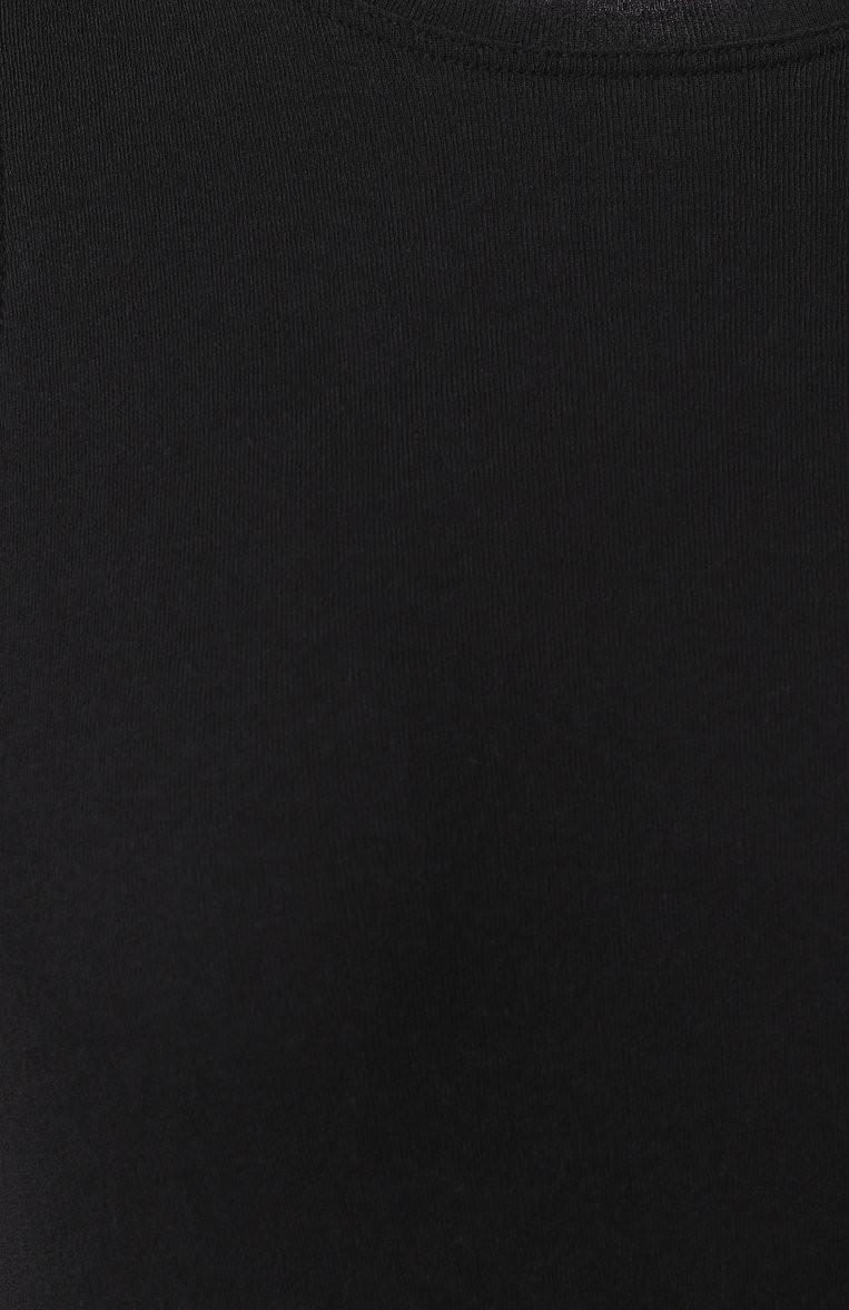 Женская хлопковая футболка JIL SANDER черного цвета, арт. J02NF0005/J20249 | Фото 6 (Рукава: Короткие; Материал сплава: Проставлено; Драгоценные камни: Проставлено; Стили: Минимализм; Принт: Без принта; Материал внешний: Хлопок; Длина (для топов): Стандартные)