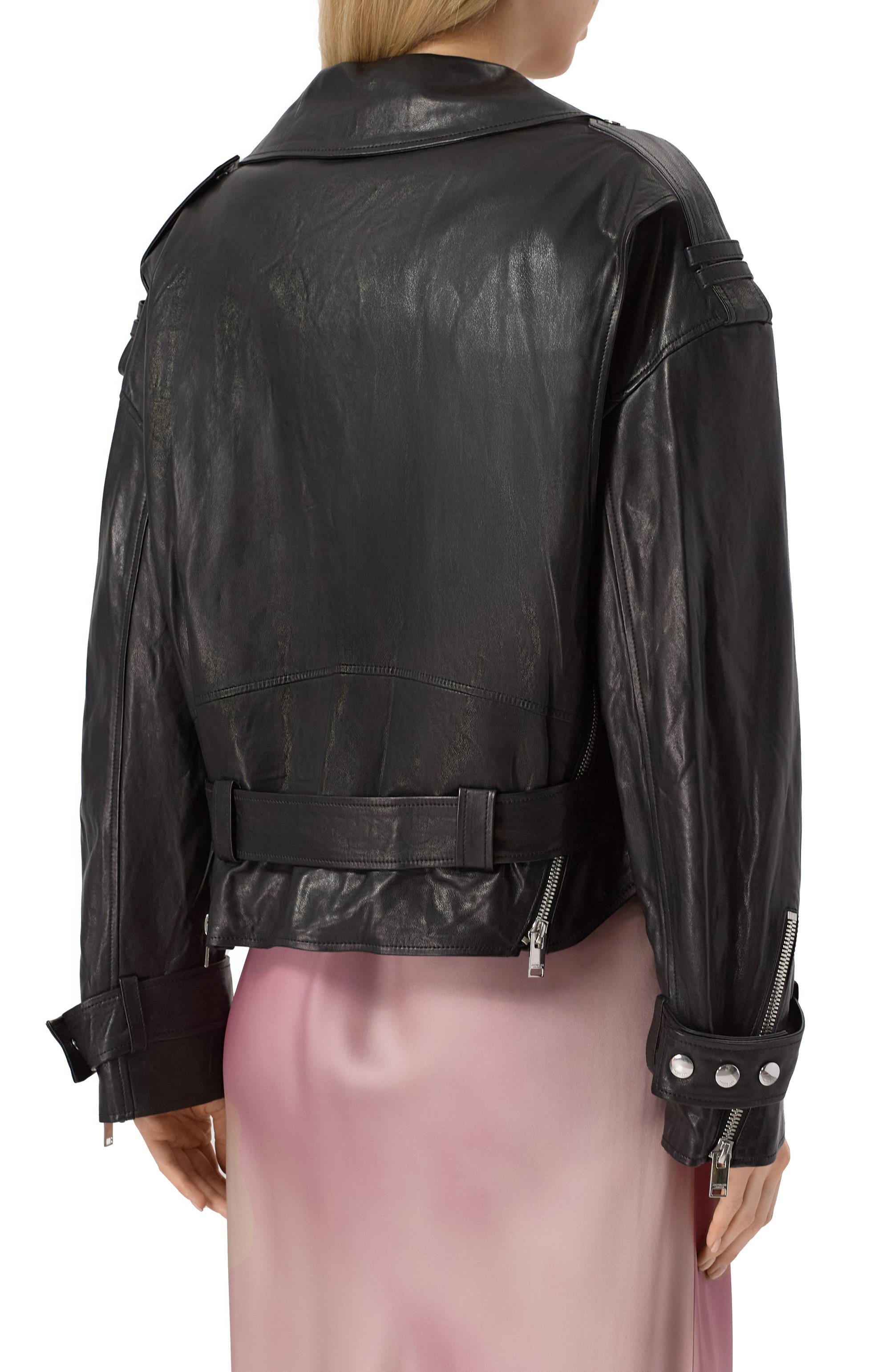 Кожаная куртка JACOB LEE черного цвета по цене 269000 руб., арт. WLJ074SS25B, фото 4 Кожаная куртка JACOB LEE, арт. WLJ074SS25B, фото 4