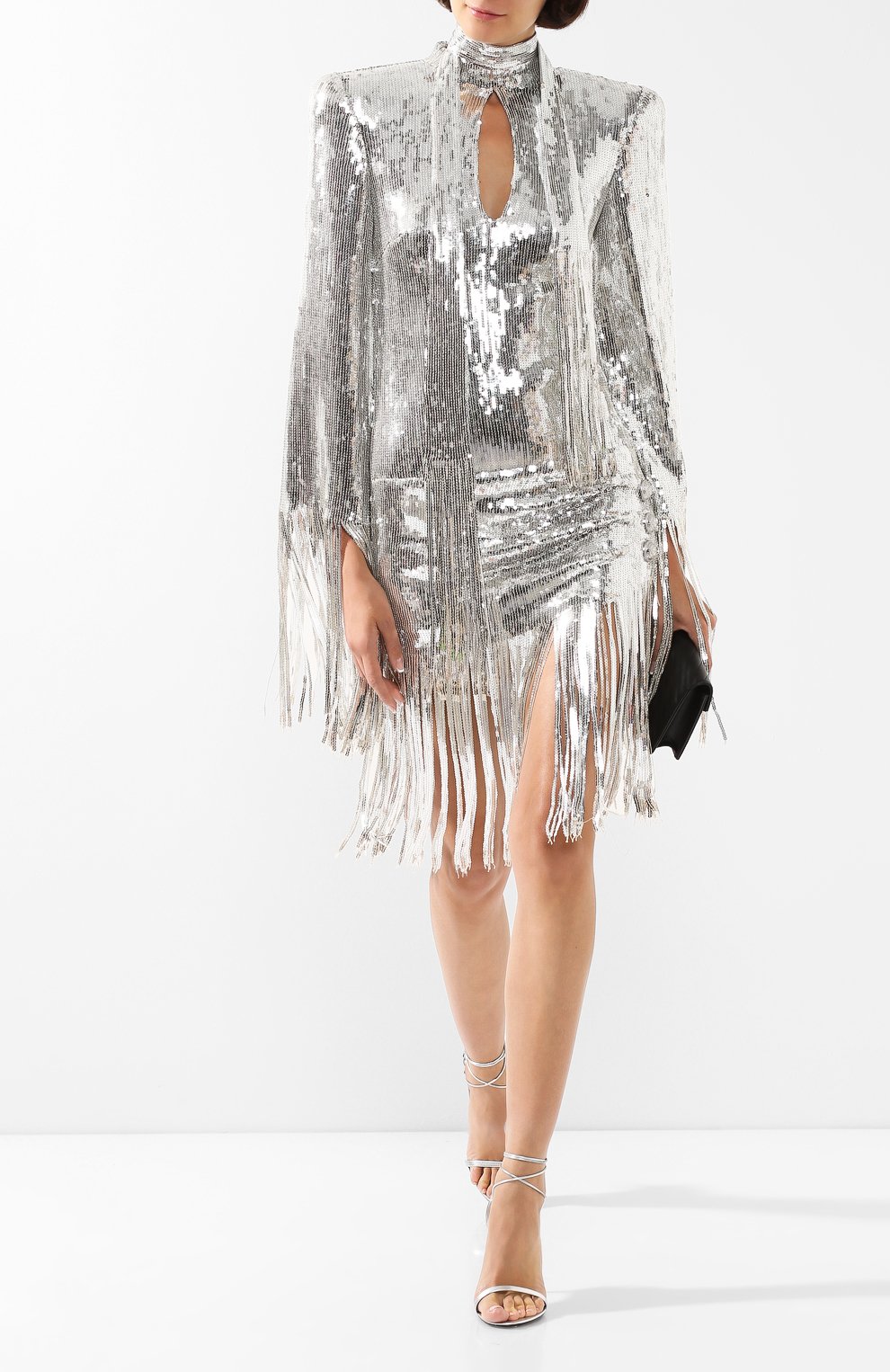 Платье с пайетками BALMAIN серебряного цвета по цене 298000 руб., арт. TF16244/X347, фото 2 Платье с пайетками BALMAIN, арт. TF16244/X347, фото 2